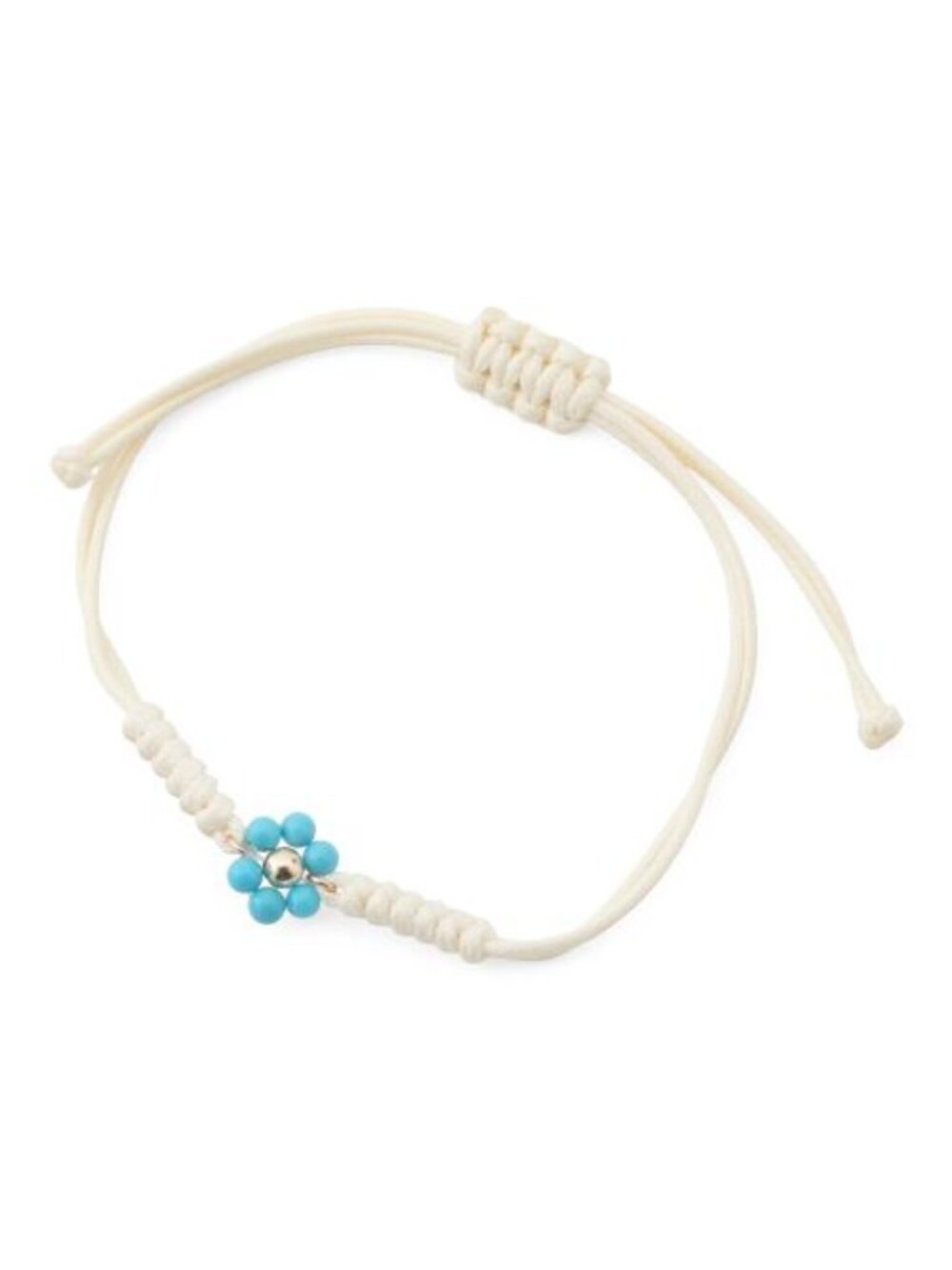 GEORG K Made In Usa 14kt Gold And Turquoise Flower Cord Bracelet